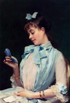 azul Lienzo - Y Garretta Raimundo De Portrait Of Aline Mason In Blue dama realista Raimundo de Madrazo y Garreta